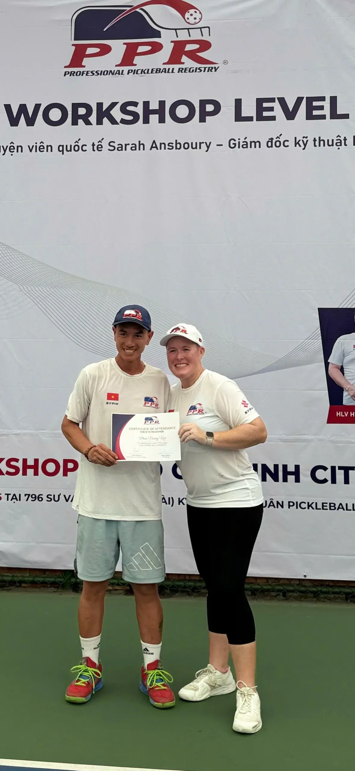 HLV Phan Hoàng Kiệt tại hoạt động đào tạo PPR Pickleball